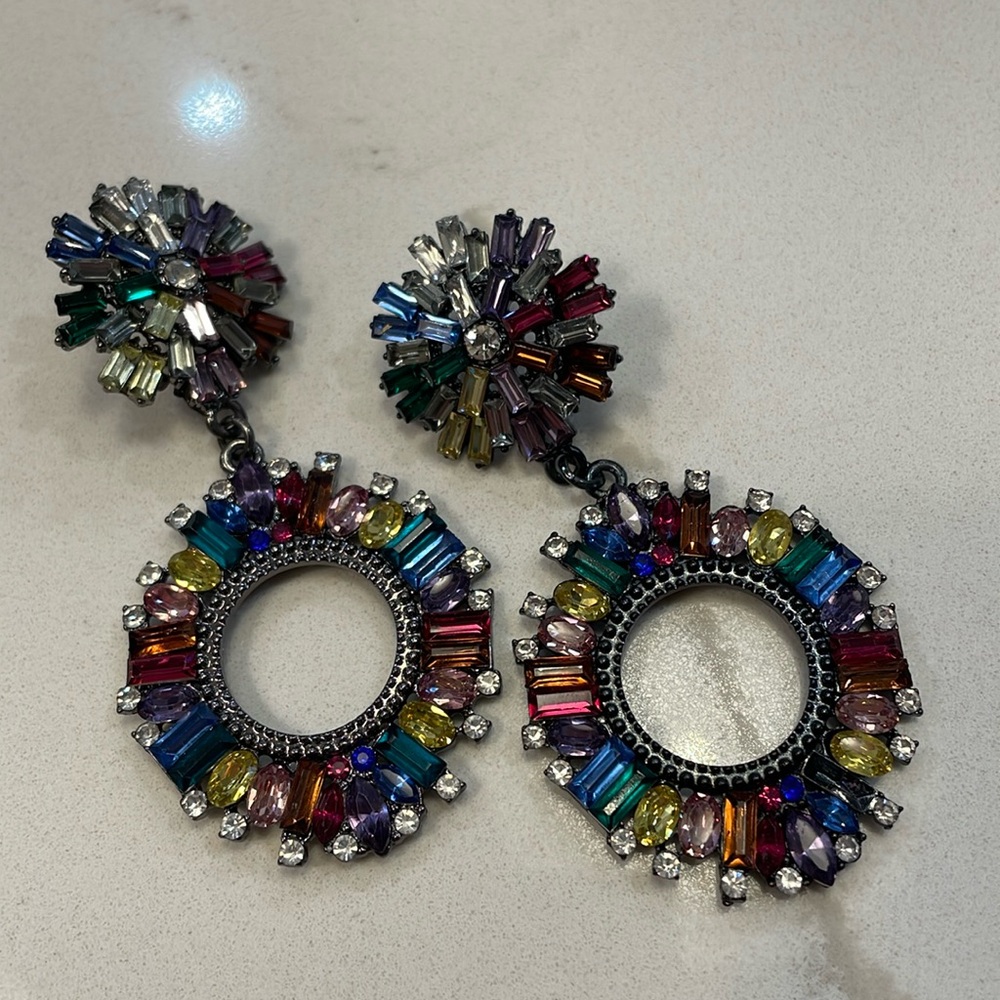 Rainbow crystal earrings